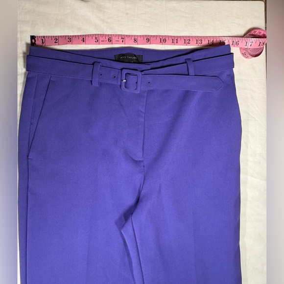 Ann Taylor Belted Wide Leg Pants in Royal Purple - Size 6P - Picture 3 of 8